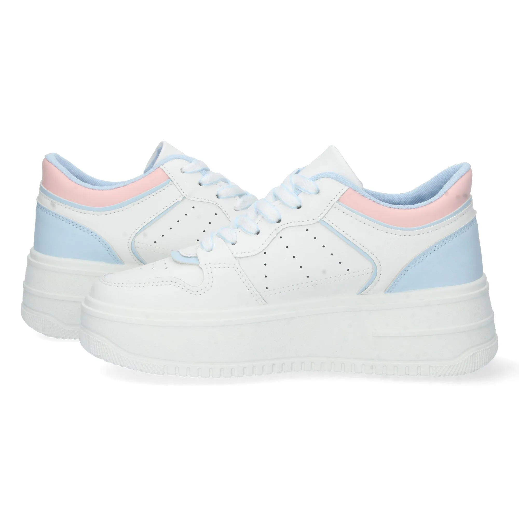 Zapatillas de plataforma comoda mujer color azul