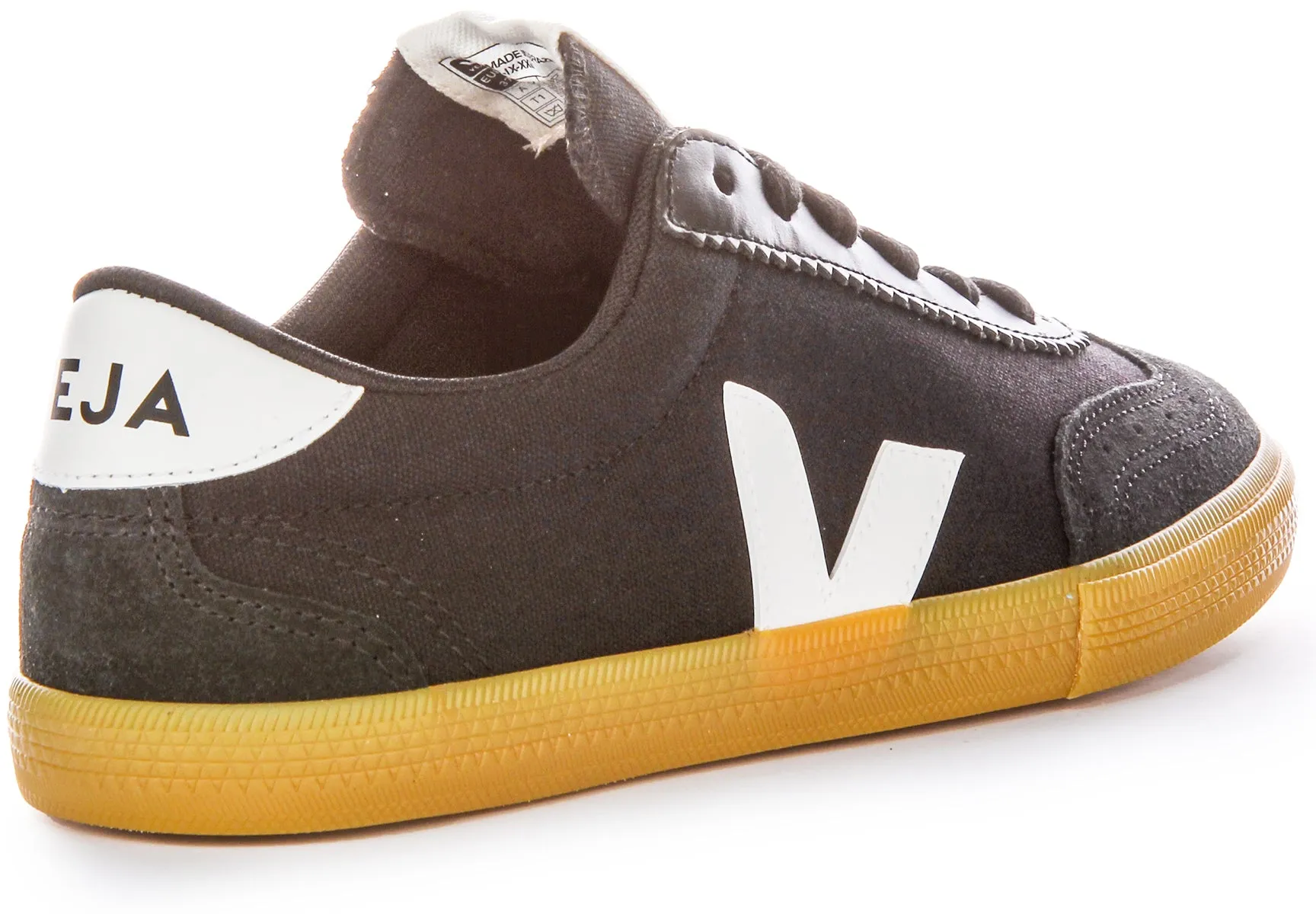 Zapatillas de voleibol de lona y gamuza Veja Volley inspiradas en los años 70 para mujer en blanco