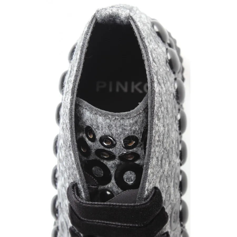 Zapatos Mujer Sneakers PINKO Shine Baby Shine Bolsena I42 Grey Espárragos Nuevo