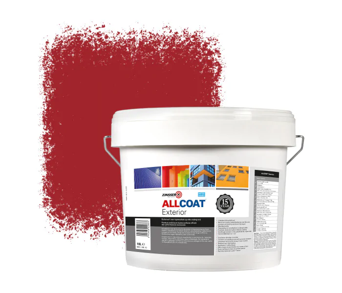 ZINSSER ALLCOAT PINTURA EXTERIOR PARA PAREDES RAL 3002 ROJO CARMíN  10 LITRO