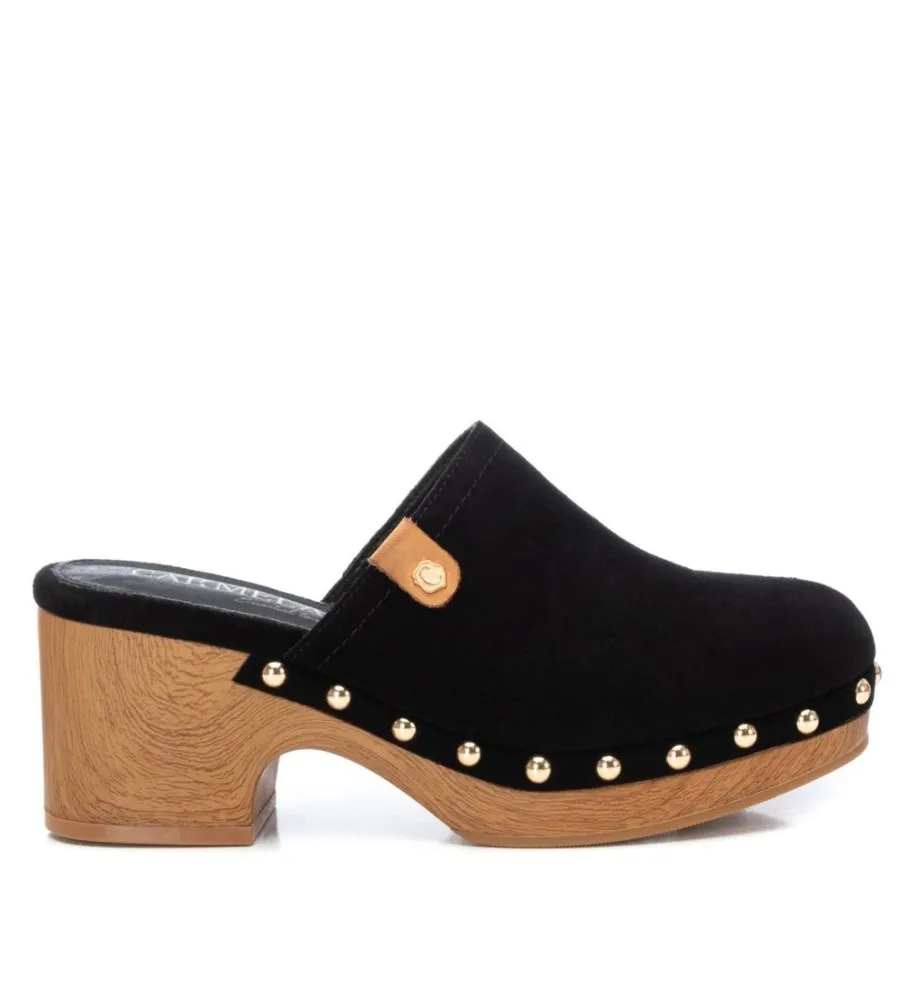 ZUECOS DE PIEL 161475 NEGRO ALTURA TACóN 7CM