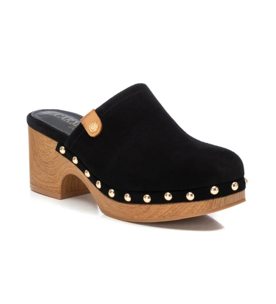 ZUECOS DE PIEL 161475 NEGRO ALTURA TACóN 7CM